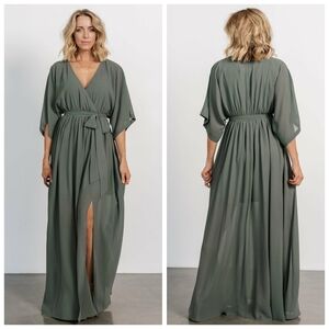 Baltic Born Kia Kimono Dark Sage Maxi Dress